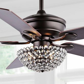 Jonathan Y Designs Cammy 52 3-Light Traditional Transitional Iron LED CEILING FAN