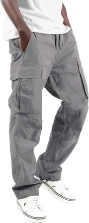 Generic Mens Work Trousers Elastic Waisted Cargo Trousers for Men UK Casual Jogging Pants Lightweight Outdoor Hiking Sweatpants with Pockets Walking Wide Leg 
