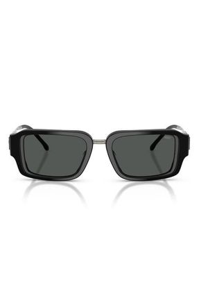 Diesel 52mm Rectangular Sunglasses in Bilayer Black /Dark Grey at Nordstrom