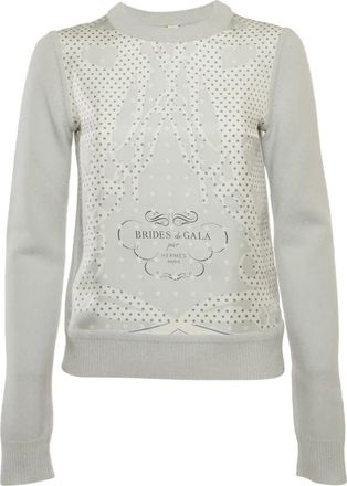 Herm&egrave;s Twill trui met print - Blauw