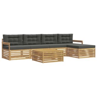 vidaXL Conjunto De Sof&aacute;s De Exterior 7 Pcs Blanco Y Antracita Vidaxl