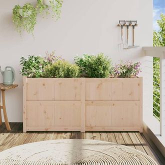 Berkfield Home Beautiful Garden Planter 150x50x70 cm Solid Wood Pine in Light Tan | Size: 150 x 50 x 70 cm