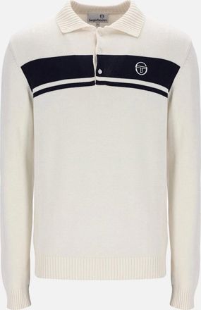 Sergio Tacchini Mens Sergio Tacchini Damarindo Knitted Polo Gardenia/Maritime Blue - White - Size: 40