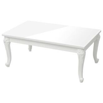 Berkfield Home Coffee Table High Gloss White 100x50x42 cm Engineered Wood | Size: 100 x 50 x 42 cm