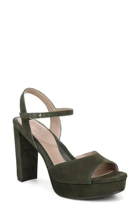 Naturalizer Marigold Ankle Strap Platform Sandal in Cactus Clay Suede at Nordstrom, Size 6.5
