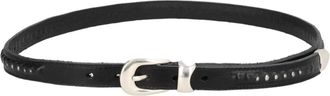 Our Legacy Black Silver Buckle Slim Leather Belt