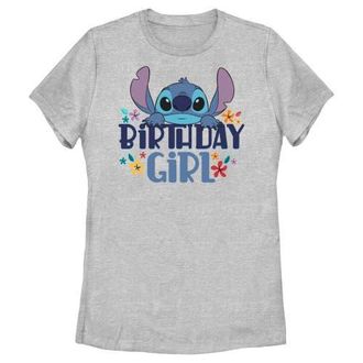 Lilo & Stitch Womens Lilo & Stitch Birthday Girl Stitch Graphic T-Shirt in Athletic Heather at Nordstrom, Size X-Large