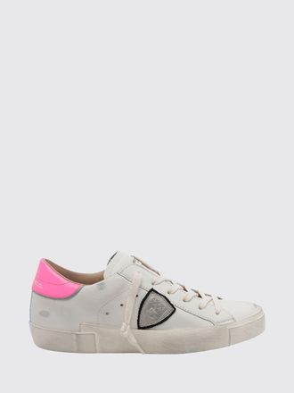 Philippe Model Prsx Bicolour Low-Top Calfskin Trainers with Shield Logo