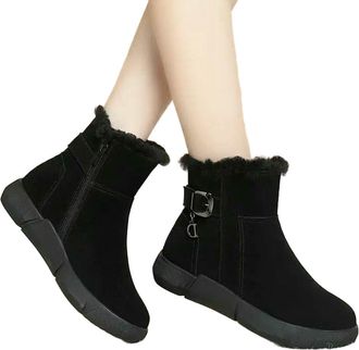 Generic NYSBH Snow Boots Women Winter Thickened Warm Cotton Shoes Anti-Slip Cotton Boots Thick Bottom Anti-Slip Short Boots