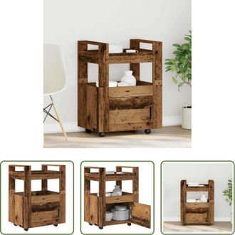 vidaXL Carrello da cucina rustico - Carrello da Cucina Legno vecchio 60 x 45 x 80 cm