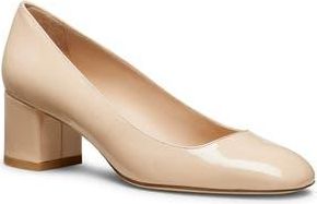 Stuart Weitzman Maeve Block Heel Pump in Barely Beige at Nordstrom Rack, Size 5.5