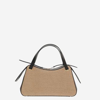 Jil Sander Dune Leather And Rafia Bag