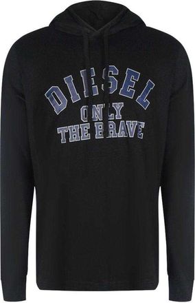 Diesel Heren Alleen de dapperen Logo Hooded T-shirt (Zwart)
