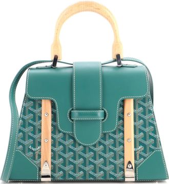 Goyard Saigon Top Handle Bag Coated Canvas with Leather PM