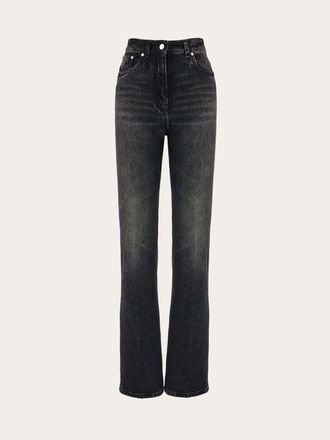 Ferragamo Black Straight Leg Trousers, Brand Size 44 (US Size 10)