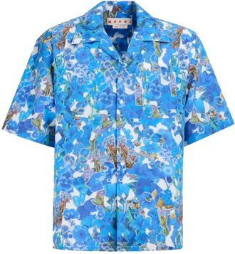 Marni floral-print cotton shirt - men - Cotton - 46 - Blue