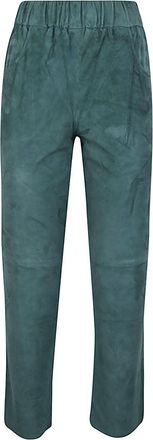 Via Masini 80 Elastic Waist Suede Trousers