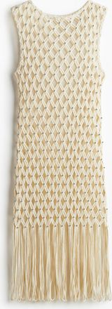 H&M Netzkleid mit Fransen. - Beige
