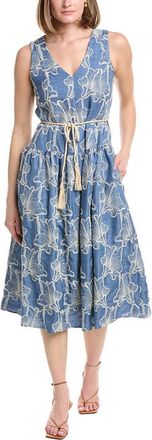 Julia Jordan Lightweight Chambray Sleeveless Midi Dress