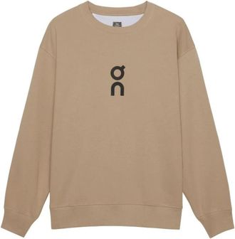 On Running Club Crew - Heren - Sportshirts - Beige - S - Katoen - Fitness