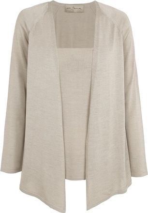 Cortana Zijden Gebreid Vest - Dames - Vesten - Beige - XS - Leer - Truien & Vesten