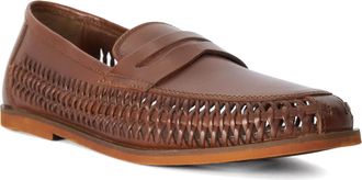 Dune London Mens Bodrum - Leather Moccasins - Brown - Size UK 10