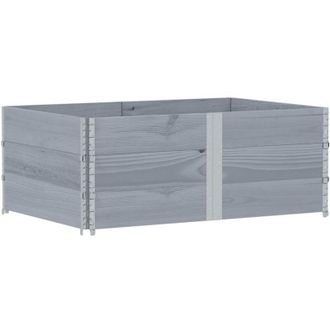 vidaXL Jardinera De Madera Maciza De Pino Gris 150x100 Cm Vidaxl