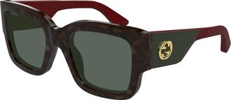 Gucci Stijlvolle Zonnebril - Dames - Zonnebrillen - Bruin - 52 MM - Accessoires
