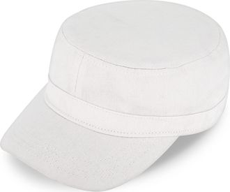 Fiebig Army GI-Cap | Classic Work Hat with Flexible Closure | Military Outdoor Cap Made of Cotton (One Size, White)