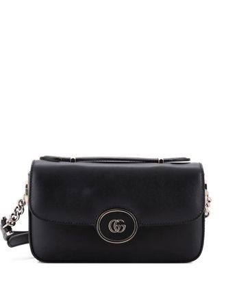Gucci Petite GG Flap Shoulder Bag Leather Small crossbody bag - Nero