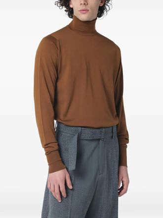 John Smedley Richards long-sleeve sweater - men - Merino - M - Brown