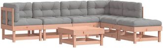 vidaXL Juego De Muebles Jard&iacute;n 7 Pzas Y Cojines Madera Abeto Douglas Vidaxl
