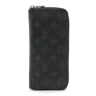Louis Vuitton Black Gray Monogram Eclipse Monogram Eclipse Long Wallet (Bi-Fold) (Pre-Owned)