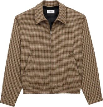 Saint Laurent Geruit bomberjack - Bruin