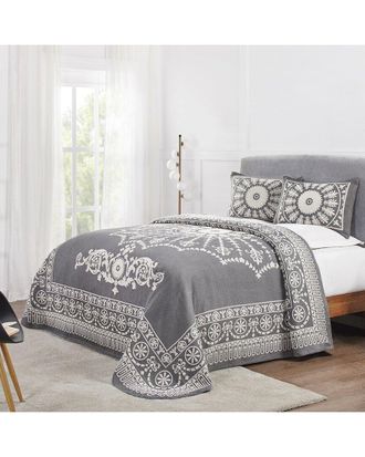 Superior Kymbal Traditional Medallion Lightweight Woven Jacquard Oversized Cotton Blend Bedspread Set