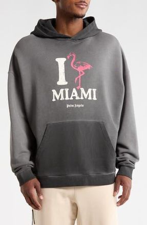 Palm Angels Cotton Graphic Hoodie in Black/fuchsia at Nordstrom Rack, Size Xx-Small