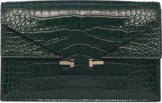 Tom Ford Mini Aube Croc Embossed Leather Shoulder Bag in Emerald Green at Nordstrom