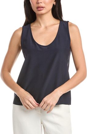 St. John Scoop Neck Silk-Blend Shell