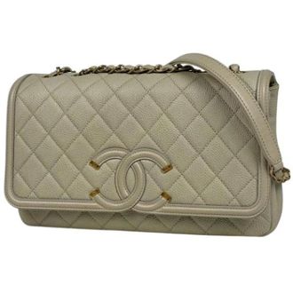 Chanel Pre-owned Matelasse Schoudertas - Dames - Pre-owned - Beige - Maat: ONE Size Leer