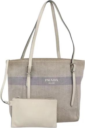 Prada Pre-owned Canvas prada-bags - Dames - Vintage Shopper - Grijs - ONE Size - Leer - Vintage