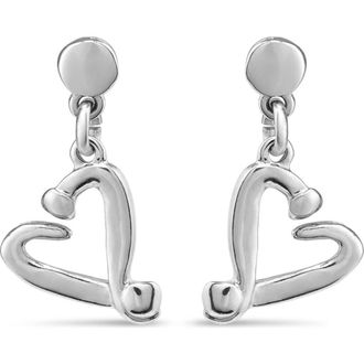 UNOde50 Hammered Heart Hoops in Silver at Nordstrom