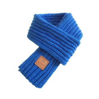 Generic Stylish Womens Short Knitted Leather Scarf for Autumn Winter Fashion Accessory Warm Neck Wrap Comfortable Lightweight Design (Blue, One Size)