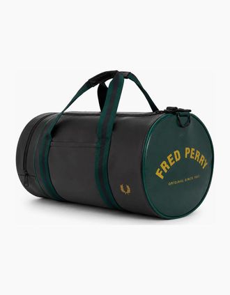 Fred Perry Mens Fred Perry Classic Barrel Bag Navy/Grassroots - Black - Size: ONE size