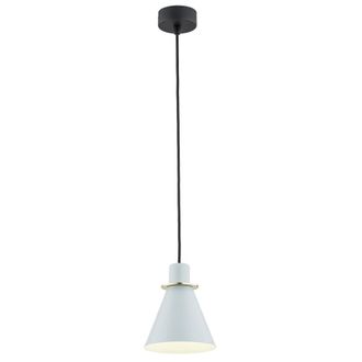 Netlighting Beverly Dome Pendant Ceiling Light Blue Matt Brass Elements in Pale Blue