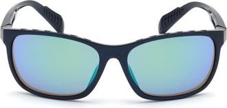 adidas 62mm Square Sunglasses in Blue /Green Mirror Lenses at Nordstrom