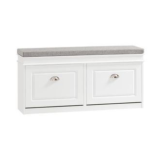 SoBuy Banco zapatero con 2 solapas mdf blanco