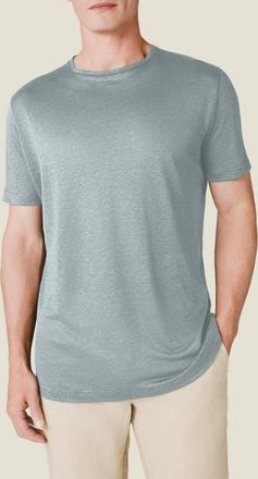 Luca Faloni Sea Grey Linen Jersey T-Shirt