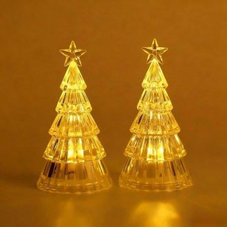 OEM Luces Nocturnas Navide&ntilde;as, Luces Nocturnas Con Forma De &Aacute;rbol De Navidad, Decoraci&oacute;n Para Mesita De Noche, Iluminaci&oacute;n Ambiental, 2 Piezas