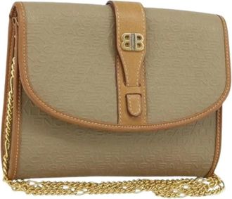 Balenciaga Pre-owned Cross Body Bags, female, Beige, Size: ONE SIZE Pre-owned Vintage PVC Shoulder Bag