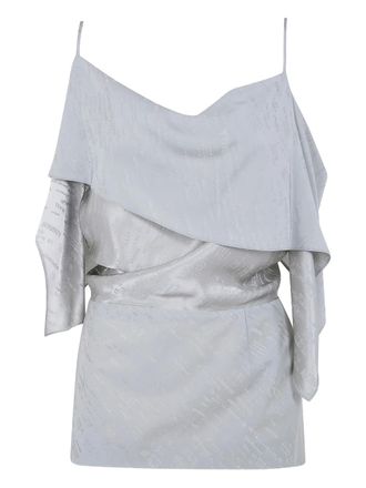 Maison Margiela ruffled strappy blouse - women - Acetate - 42 - Grey